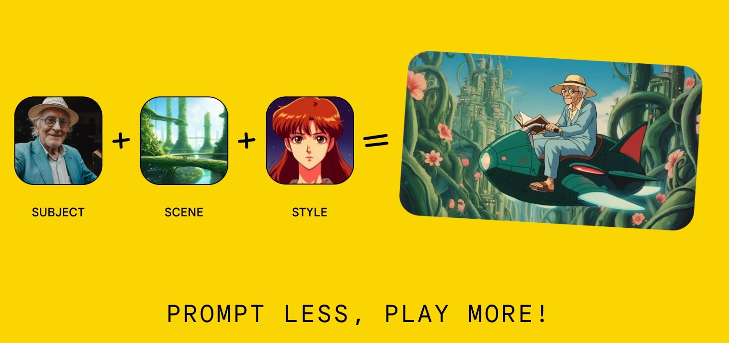 Generate visuals by combining subject, scene, and style images with Google Whisk